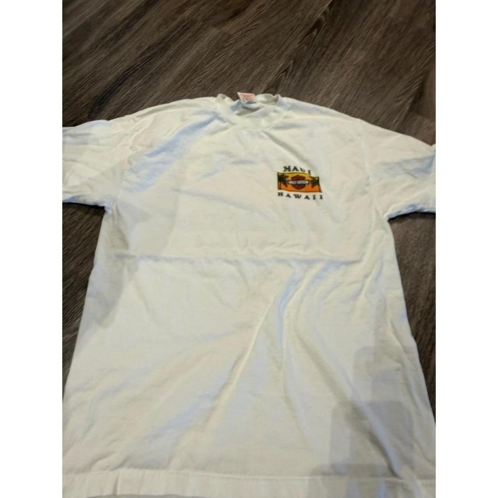Vintage 1999 Harley Davidson Maui Hawaii T-Shirt White Large Made in USA 90s